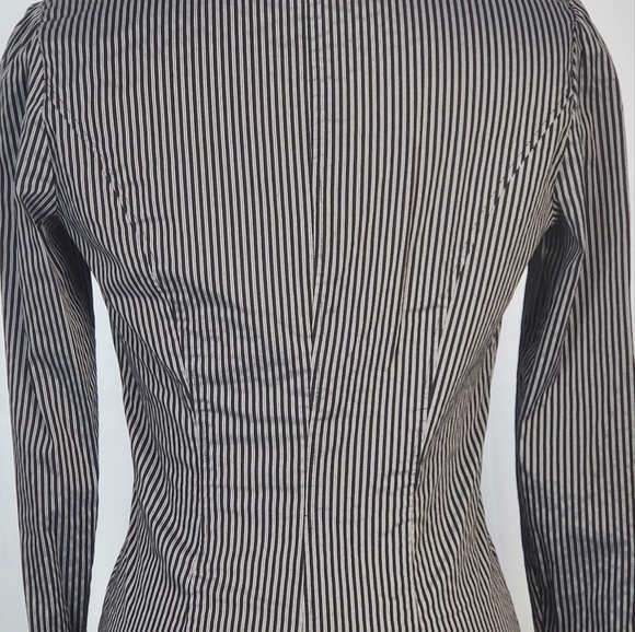 Mexx Small Black & White Striped Button Down Shirt - Picture 8 of 10